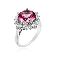 Anillo en plata con Topacio rosa