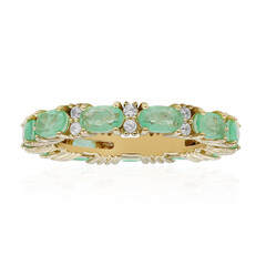 Anillo en plata con Cuarzo verde pastel