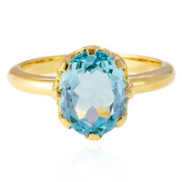 Anillo en plata con Topacio azul cielo