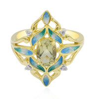 Anillo en plata con Cuarzo oliva