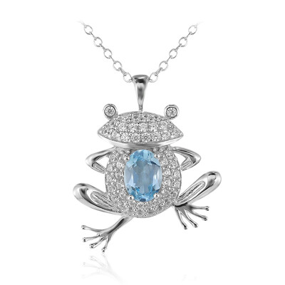 Collar en plata con Topacio azul cielo