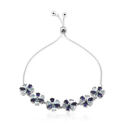 Brazalete en plata con Iolita
