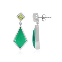 Pendientes en plata con Ónix verde