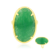Anillo en plata con Jade verde
