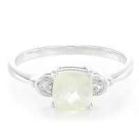 Anillo en plata con Prehnita