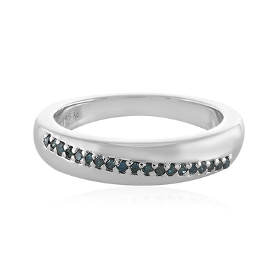 Anillo en plata con Diamante azul I3