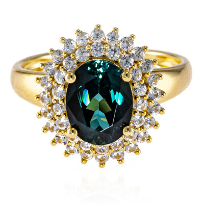 Anillo en oro con Indidolita de Brasil