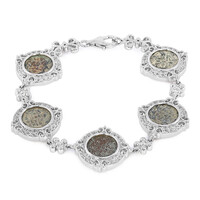 Brazalete en plata con Moneda Antiguo mito de la ofrenda de la viuda - Prutah