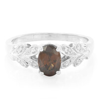Anillo en plata con Zircón chocolate