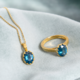 Anillo en plata con Cianita petróleo
