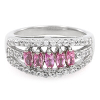 Anillo en plata con Turmalina cuprífera rosa