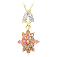 Collar en oro con Zafiro Padparascha no calentado (AMAYANI)