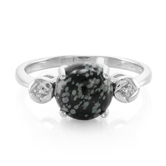Anillo en plata con Obsidiana Copo de Nieve
