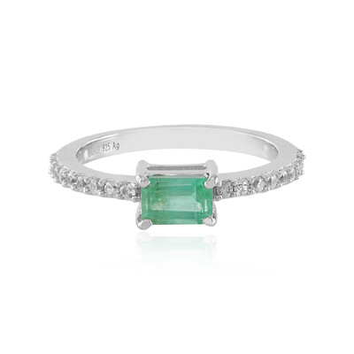 Anillo en plata con Esmeralda de Colombia