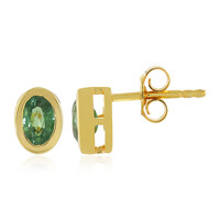 Pendientes en plata con Cianita menta