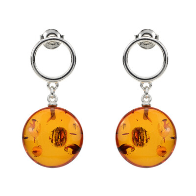 Pendientes en plata con Ámbar báltico (dagen)