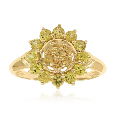 Anillo en oro con Zafiro amarillo