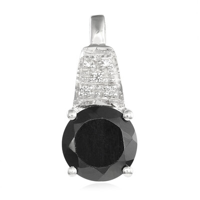 Colgante en plata con Espinela negra