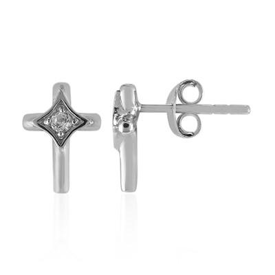 Pendientes en plata con Topacio blanco
