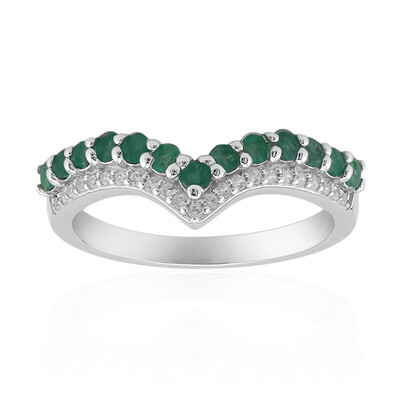 Anillo en plata con Esmeralda de Brasil