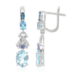 Pendientes en plata con Topacio azul cielo
