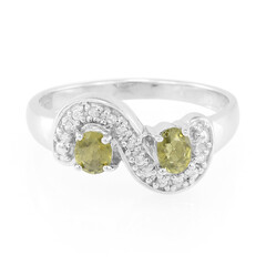 Anillo en plata con Turmalina cuprífera