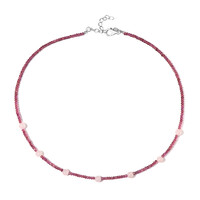 Collar en plata con Cuarzo rosa