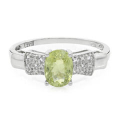 Anillo en plata con Turmalina cuprífera
