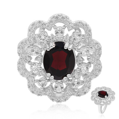 Anillo en plata con Granate de la India