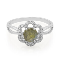 Anillo en plata con Espectrolita