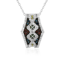 Collar en plata con Diamante rojo I4