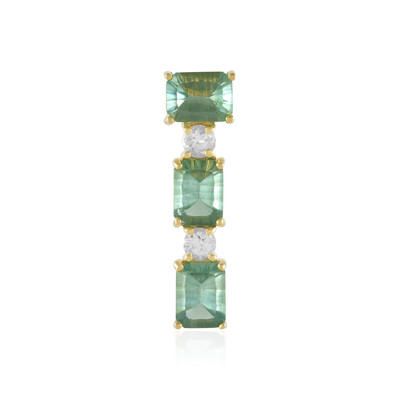 Colgante en plata con Fluorita verde