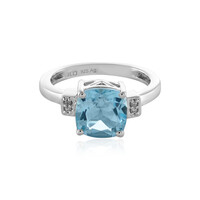 Anillo en plata con Topacio azul cielo