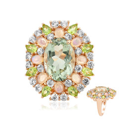 Anillo en plata con Amatista verde