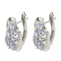 Pendientes en plata con Tanzanita