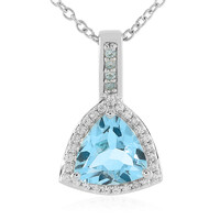 Collar en plata con Topacio azul cielo