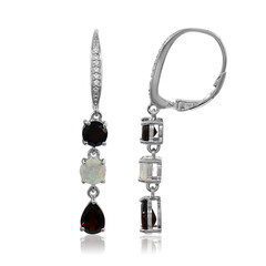 Pendientes en plata con Granate