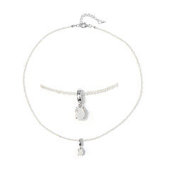 Collar en plata con Piedra de Luna arcoíris