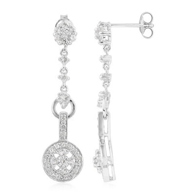 Pendientes en plata con Topacio blanco