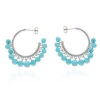 Pendientes en plata con Turquesa bella durmiente (Anne Bever)