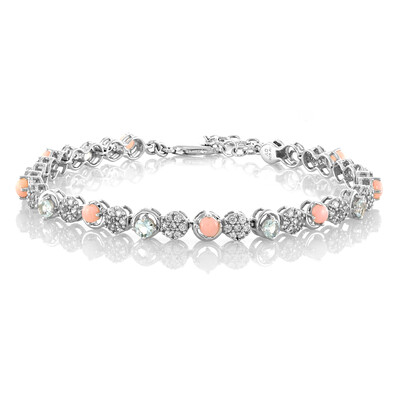 Brazalete en plata con Aguamarina