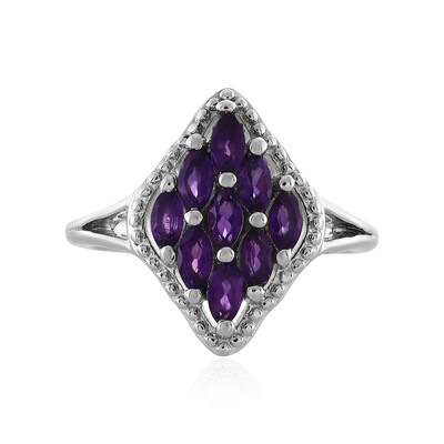 Anillo en plata con Amatista de Zambia