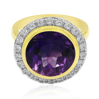 Anillo en oro con Amatista de Uruguay
