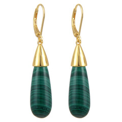Pendientes en plata con Malaquita