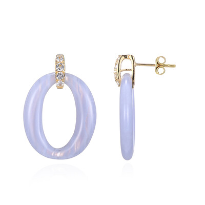 Pendientes en plata con Ágata púrpura