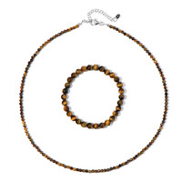 Set en plata con Ojo de tigre