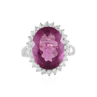 Anillo en plata con Fluorita rosa