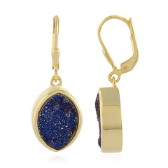 Pendientes en plata con Ágata azul cobalto brillante