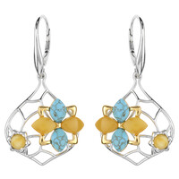 Pendientes en plata con Turquesa
