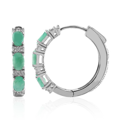 Pendientes en plata con Esmeralda de Brasil